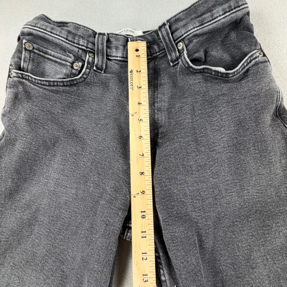 Y2K Hollister Baggy Jeans Mens 28x30 Washed Black High Rise Straight